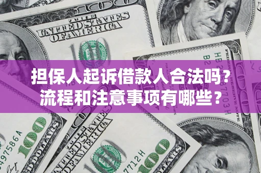 武汉担保人起诉借款人合法吗？流程和注意事项有哪些？