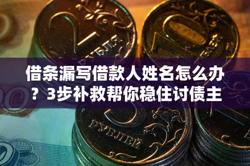 武汉借条漏写借款人姓名怎么办？3步补救帮你稳住讨债主动权