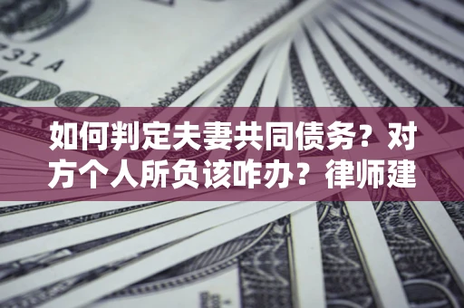 武汉如何判定夫妻共同债务？对方个人所负该咋办？律师建议