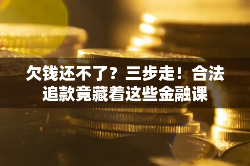 武汉欠钱还不了？三步走！合法追款竟藏着这些金融课