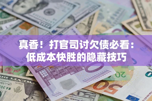 武汉真香！打官司讨欠债必看：低成本快胜的隐藏技巧